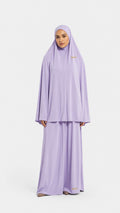 Luxury khimar set lilac cloud