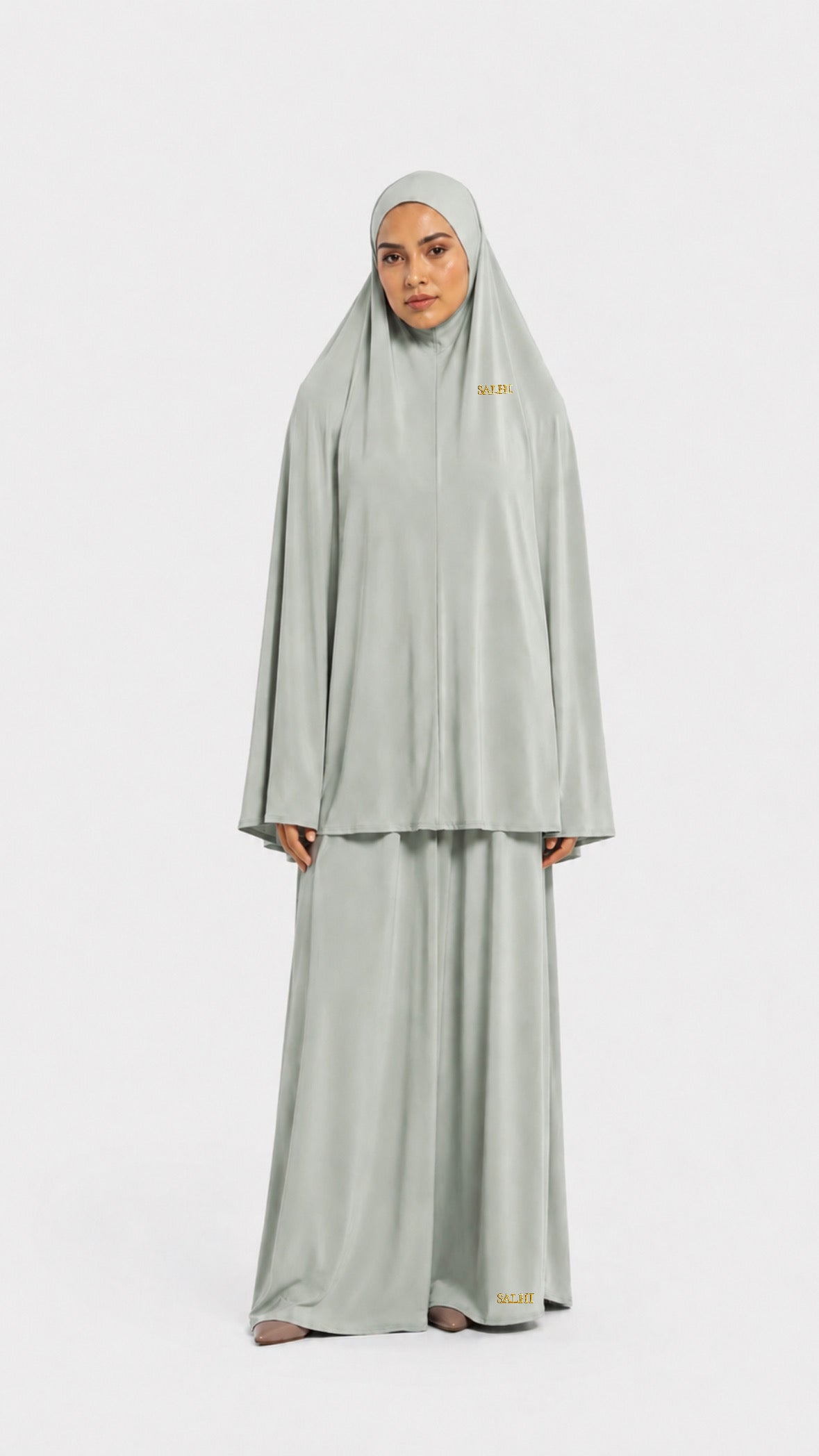Luxury khimar set sage mist