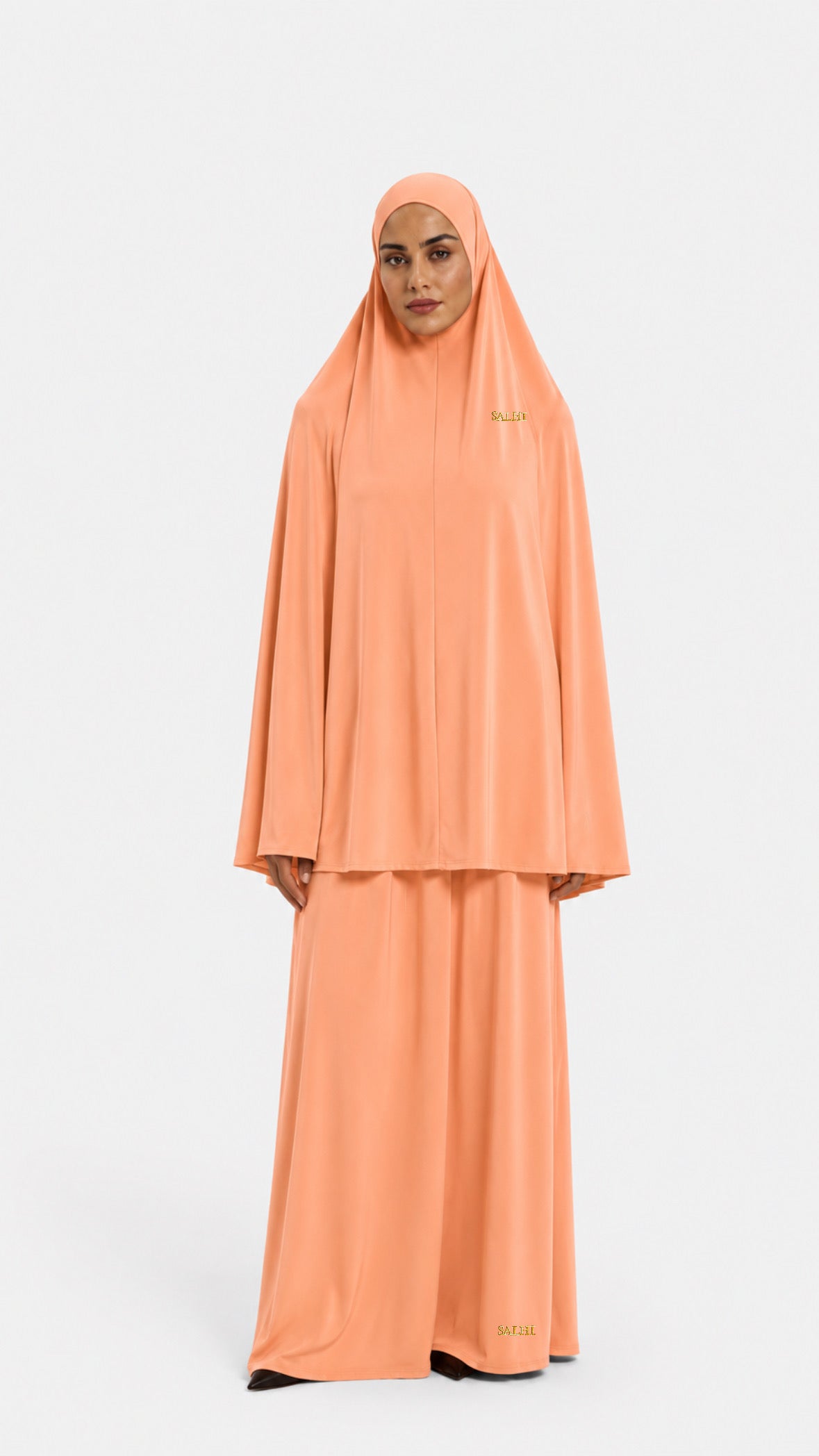 Luxury khimar set pastel orange