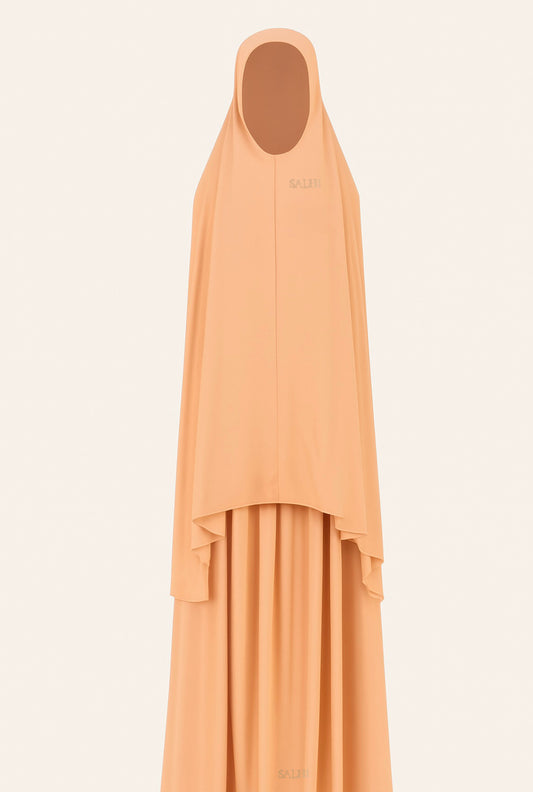 Khimar set pastel orange